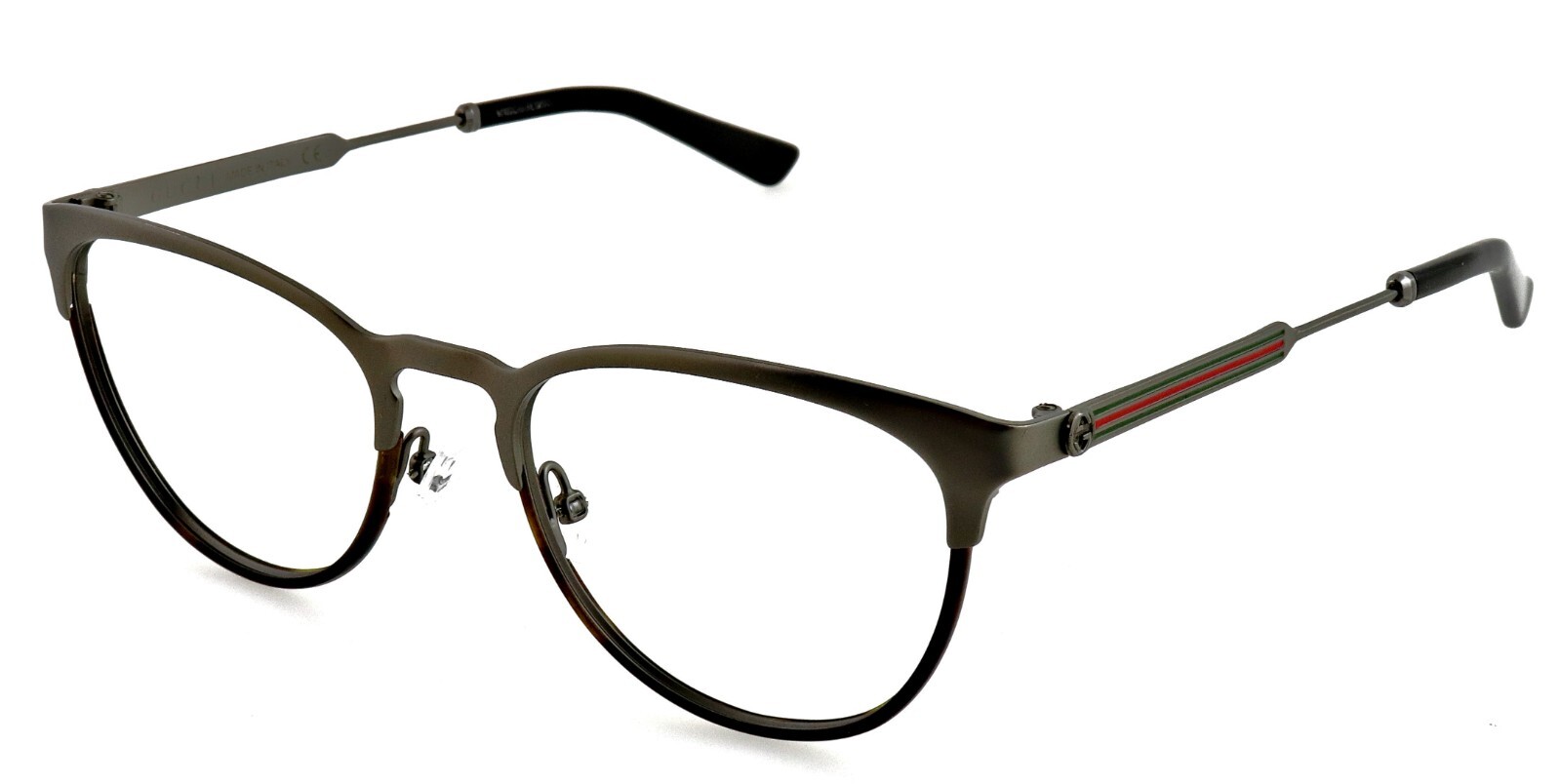 New GUCCI GG0134O 012 54mm Gray Havana Eyeglass Frames Unisex Made in Italy