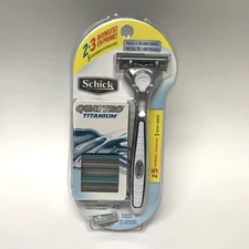 Schick Quattro TITANIUM Razor, Handle + 5 Refills 4 Blade Cartridges + Cradle 