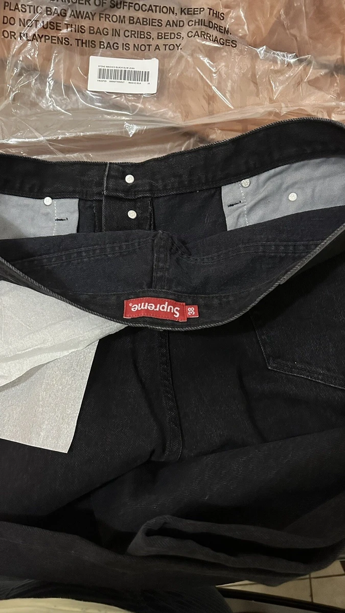 SUPREME Stone Washed Black Slim Jean (FW22) SZ 38 waist