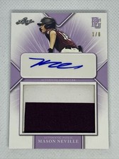 2021 LEAF PERFECT GAME PURPLE PATCH AUTO MASON NEVILLE RC AUTO # 1/8