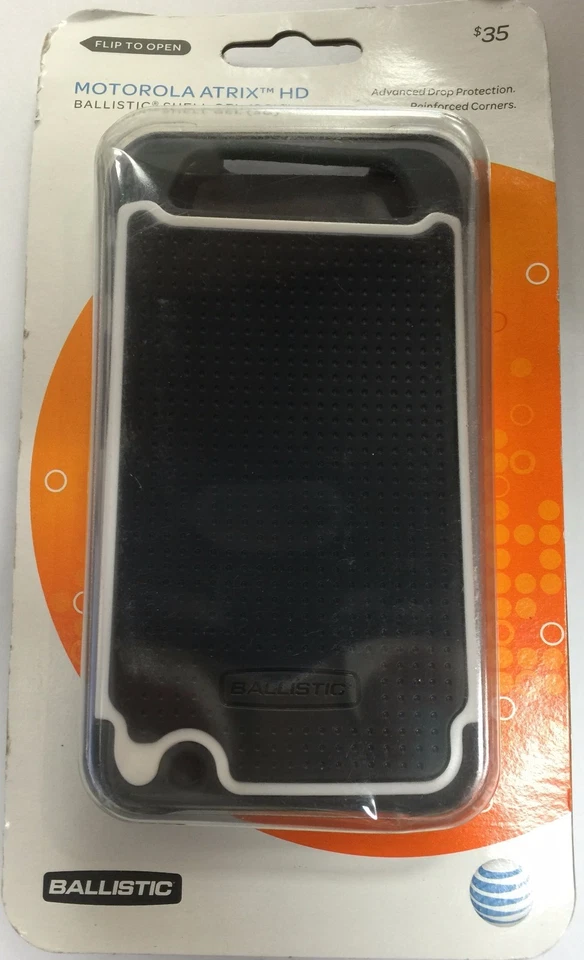Ballistic Shell Gel For Motorola Atrix HD SG0931-M181-AC Gray/White NEW Foto 4 de 4