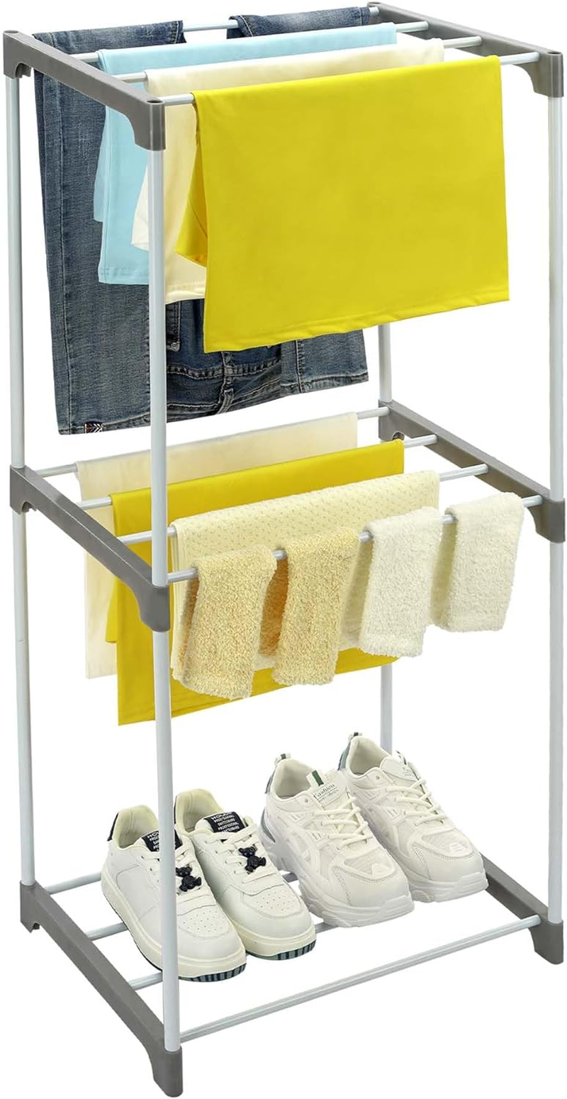 Clothes Drying Rack Small Clothing 3-Tier Laundry Dyer Racks Freestand Dryer
