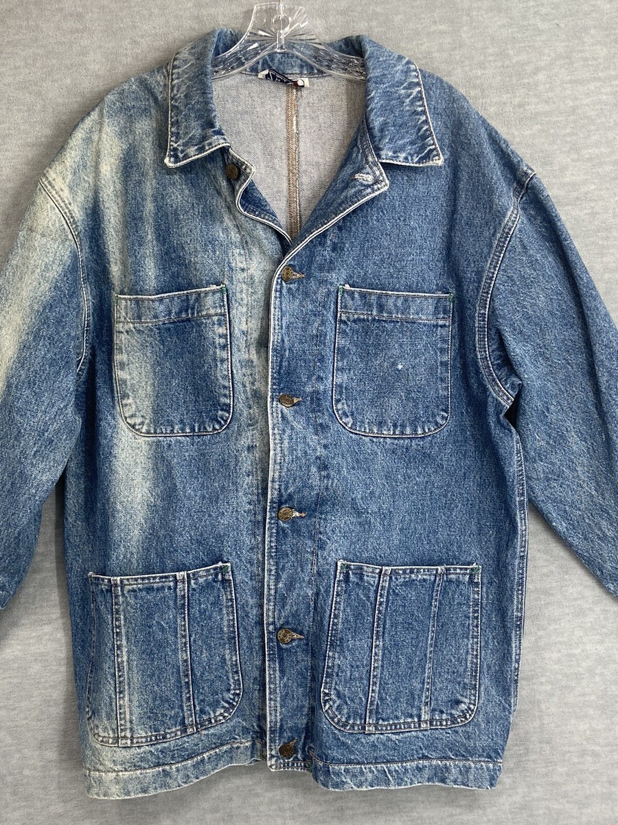 ZENA Jean Jacket Women Large* Denim Coat Oversize Tapered ZENA Jean Jacket Women Large* Denim Coat Oversize Tapered
