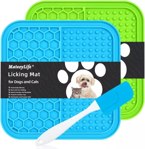 2PCS Lick Mat for Dogs and Cats with Suction Cups (Size: 6" x 6")