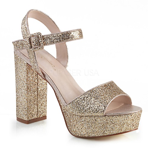 sparkly chunky platform heels