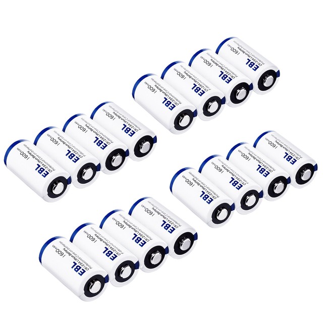 EBL 2CR5/CRP2/CR123/CR2/ER14250 Lithium Batteries EXP 2030 High