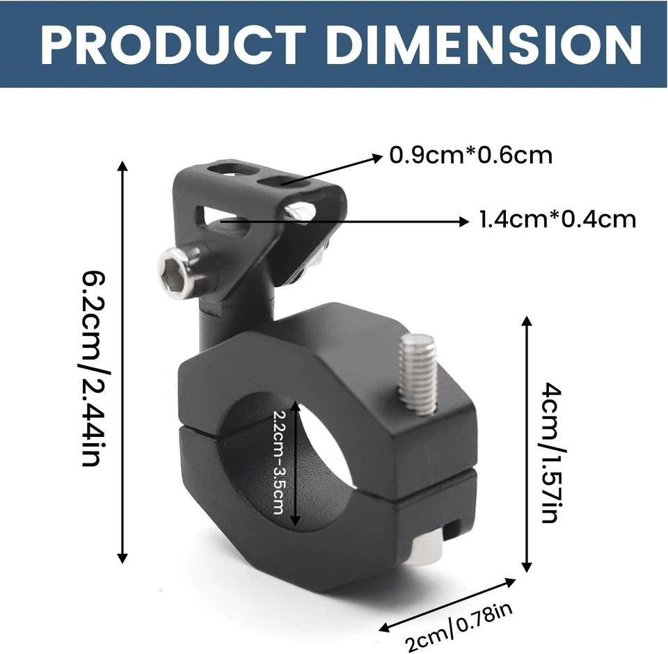 Motorcycle & ATV Fog Light Mounts - 360° Adjustability, Easy Installation, 2PCS - Image 4 of 4
