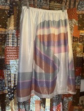 1970s Vintage Geometric Shiny Slip Skirt Size L