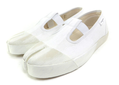 Maison Margiela Tabi On the Deck Canvas Shoes White Size 38 Women's Auth