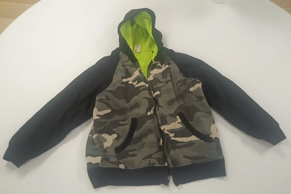 Chaqueta con Capucha Camuflaje Desteñida Gloria Cremallera Forro Sherpa Niños Talla XL 14-16 Foto 2 de 4