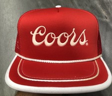 Rare VTG Coors Mountains Snapback Rope Trucker Hat Cap 80s 90s Beer Promo