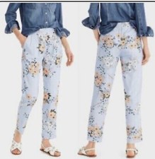 J. Crew High-Rise Crop Pants in Garden Floral Light Blue 6 Cottagecore Floral