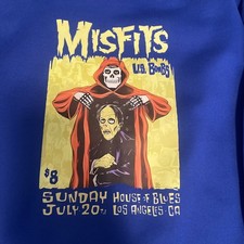 Misfits US Bombs Original Flyer. Hoodie. 2XL Blue