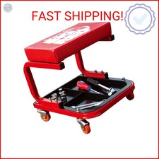 Torin TR6300 Red Rolling Creeper Garage/Shop Seat: Padded Mechanic Stool with To