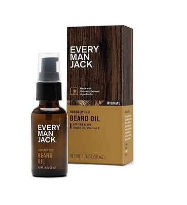 Set Of 3 - Every Man Jack Hydrating Beard Oil W/Shea Butter - Sandalwood - 1 oz