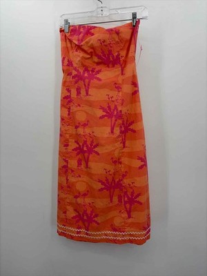 Pre-Owned Lilly Pulitzer Orange Size 8 Maxi Strapless Dress