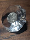 1883-O Morgan Silver Dollar in Diamond Shaped Lucite Paperweight