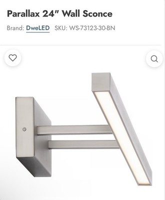 WAC Lighting dweLED Parallax LED 24  Brushed Nickel Sconce 3000k WS-73123-30-BN