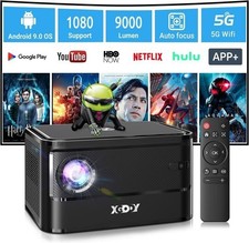 XGODY Android TV OS Smart Projector HD LED w/5G WiFi