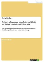 Anita RüCkert | Zielvereinbarungen Im ArbeitsverhäLtnis Im Hinblick Auf Die...