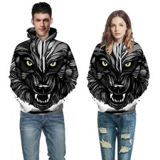 Fierce Wolf 3D Print Graphic Hoodie - Adults  Youth