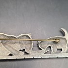 Vintage Cat & Kitten at Bowl Food Dish Bar Brooch Pin, Marked JJ, Metal — photo 6