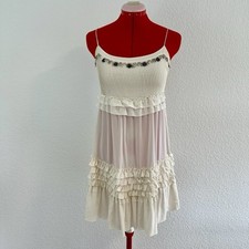 BLUGIRL Blumarine Vintage Cream Ruffled Mini Dress Size XS