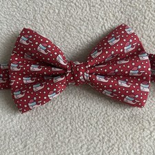 Vineyard Vines Child s Bow Tie Christmas Santa Whale Silk Red Adjustable