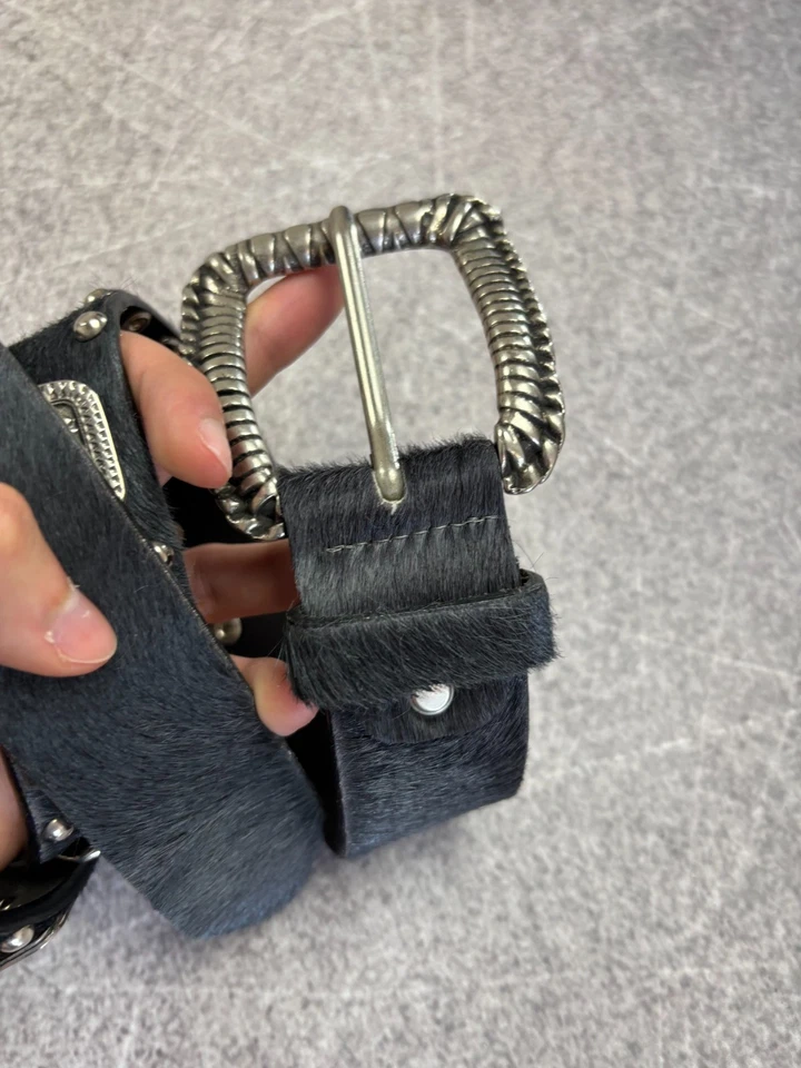 🔥 CINTURÓN DE PIEL DE COLECCIÓN GLAMOUR HISTÉRICO SI ERA SEIS ESTILO NUEVE PIEL CUERO GENUINO Foto 4 de 4