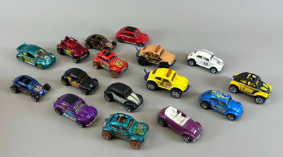 16 Volkswagen Beetle Diecast Lot Hot Wheels Matchbox Recent & Vintage Displayed