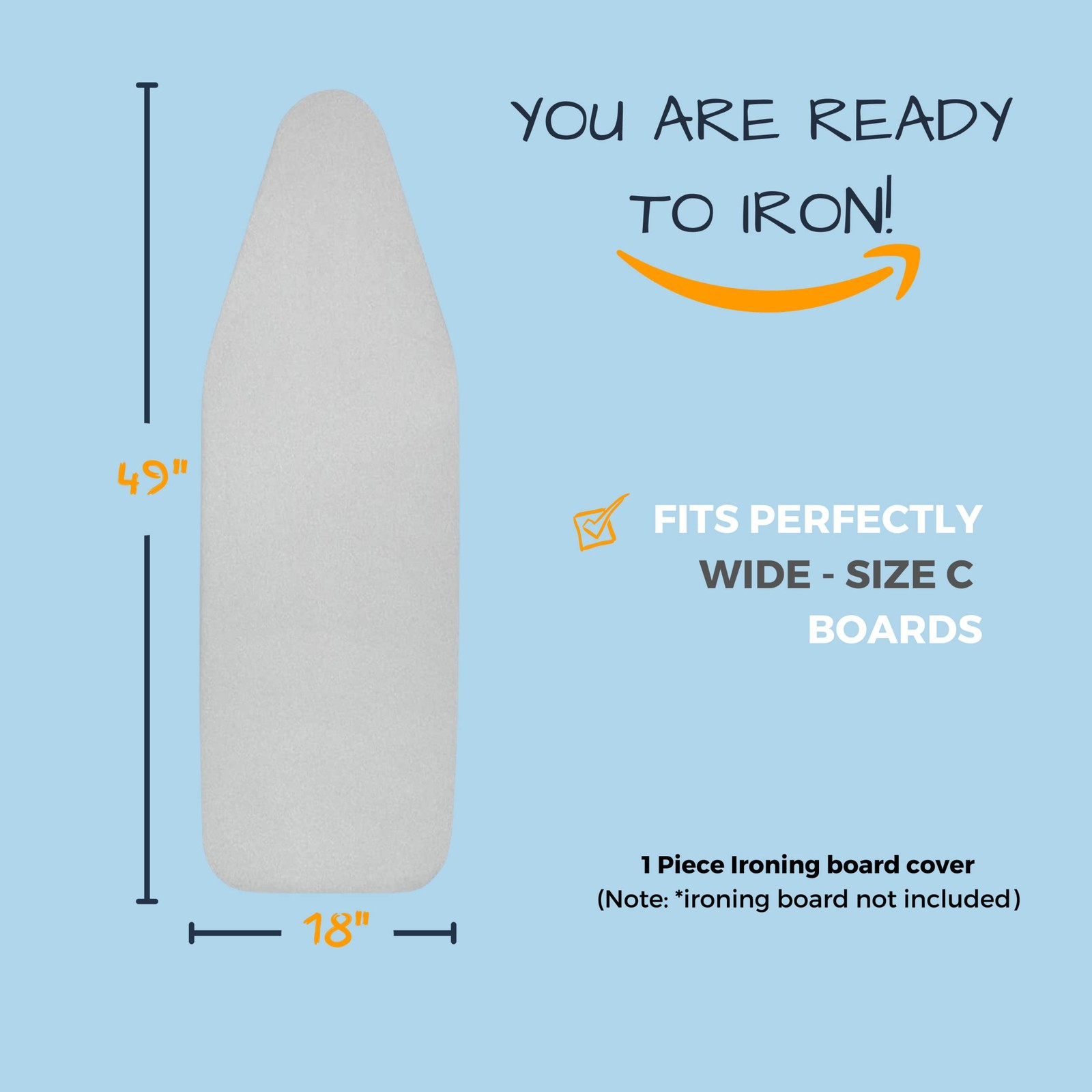 Ironing Board Cover and Pad Standard Size 18x49 inch,Large Extra Wide,