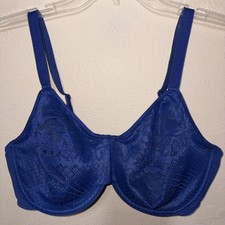 Wacoal Visual Effects Size 38DD Blue Unlined Lace Minimizer Wire Bra St:857210