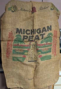 Vintage Michigan Peat Inc. Capac Mich. Burlap Sack
