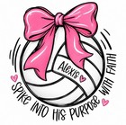 Personalized Volleyball Name Art – Custom Bow & Inspirational Design  — photo 1