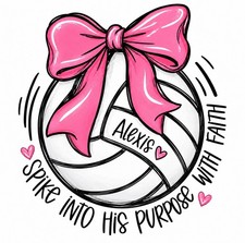 Personalized Volleyball Name Art – Custom Bow & Inspirational Design