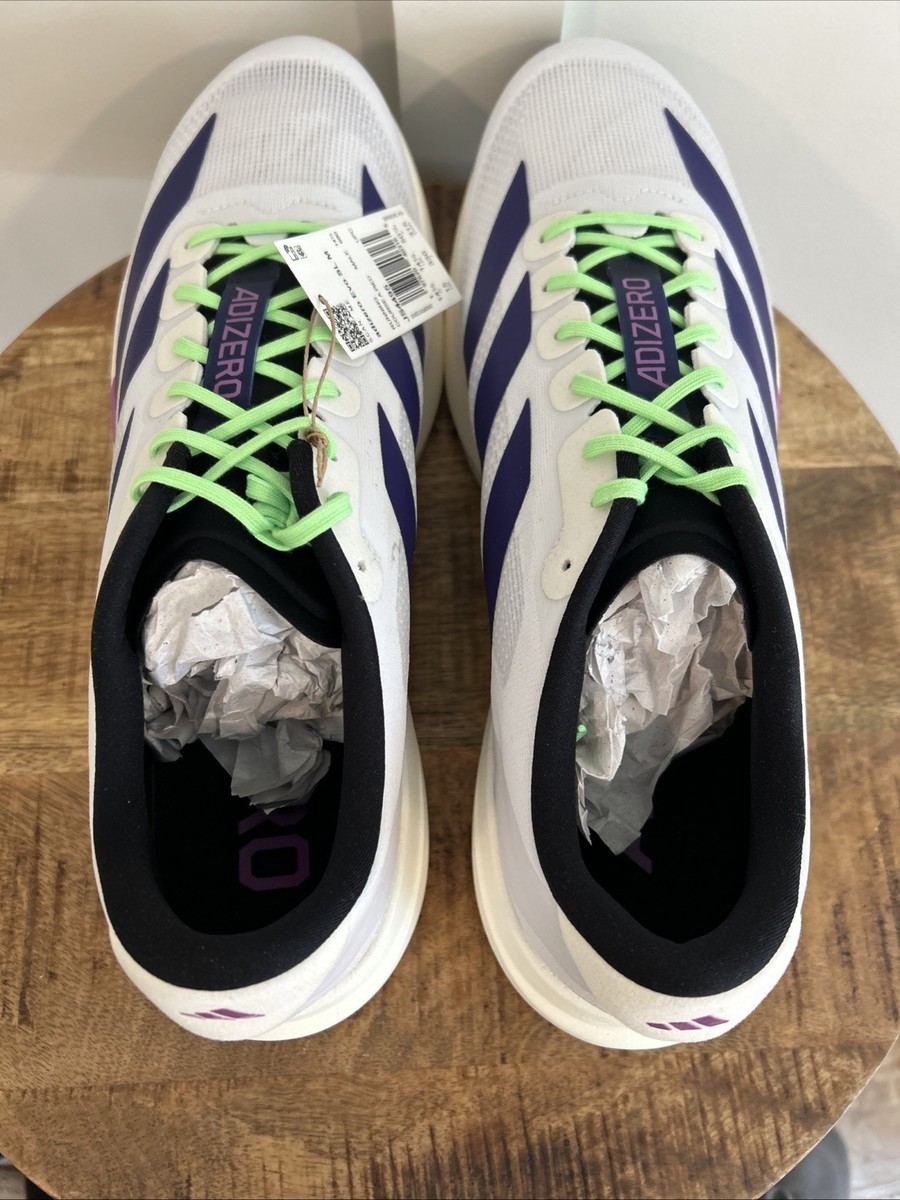 Size 15-Adidas adiZero Evo SL (White/Purple) Men's Running Shoes