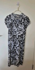 Moss and Spy Black White Ruche Dress EUC size 14