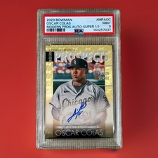Oscar Colas 1/1 Superfractor Autograph 2023 Bowman Prospect PSA 9 Auto One Of