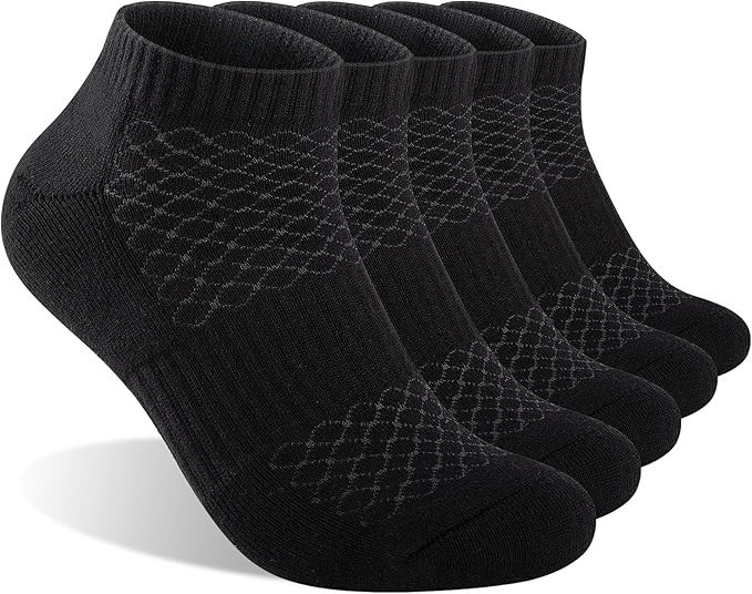 Men’s 100% Cotton Cushioned Ankle Socks Athletic Running Moisture Wicking NEW