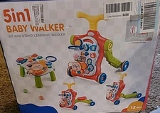 5-In-1 Baby Walker Sit-To-Stand Early Learning Walker For Toddlers Age 0/1/2/3 Y