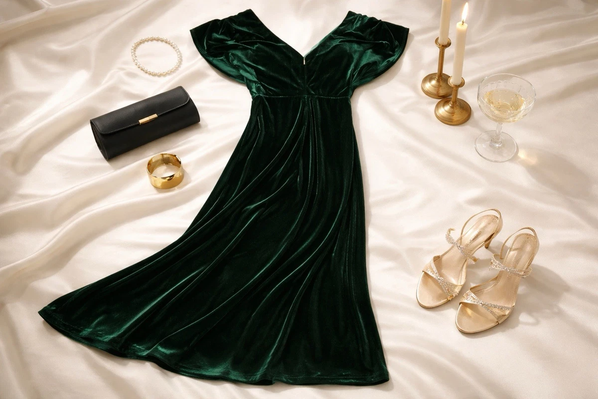A-Line Green Velvet Dresses for Women | eBay A-Line Green Velvet Dresses for Women | eBay