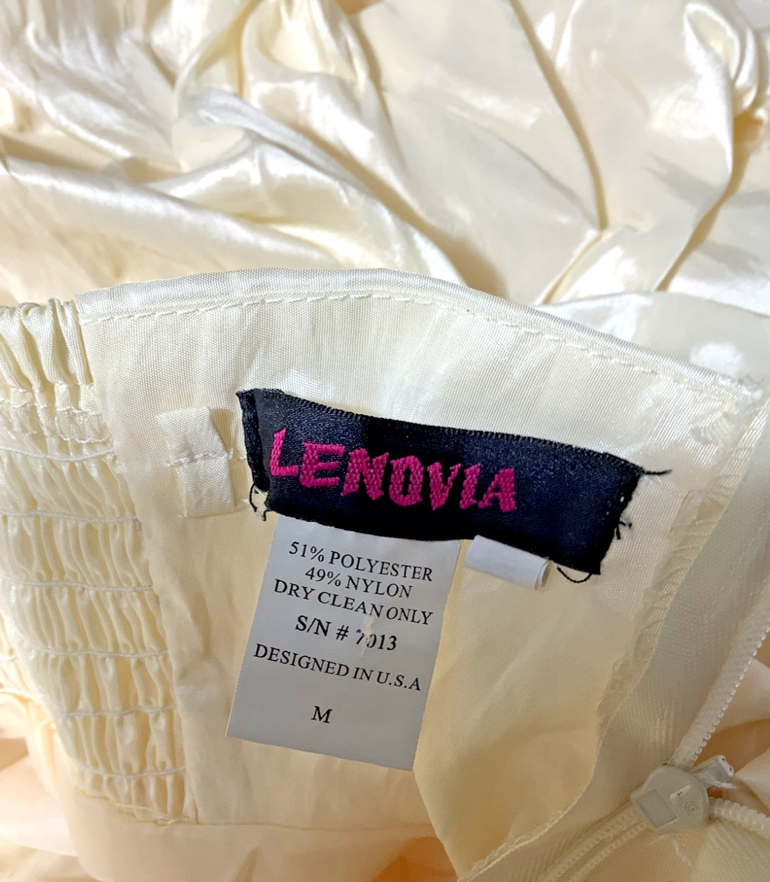 Lenova Satin Strapless Wedding Special Occasion Dress Tiered Specialty 010x image 5