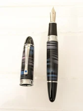 vtg Nos Black Swirl Ct Jinhao X530 Fountain Pen - Steel F Nib