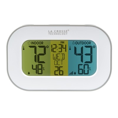 308-148 Wireless Temperature Station with Tri-Color LCD, White
