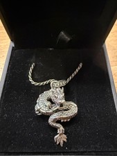 Thomas Sabo Drachen Anhänger 925 Sterling Silber oxidiert schwarze Kette Box nw