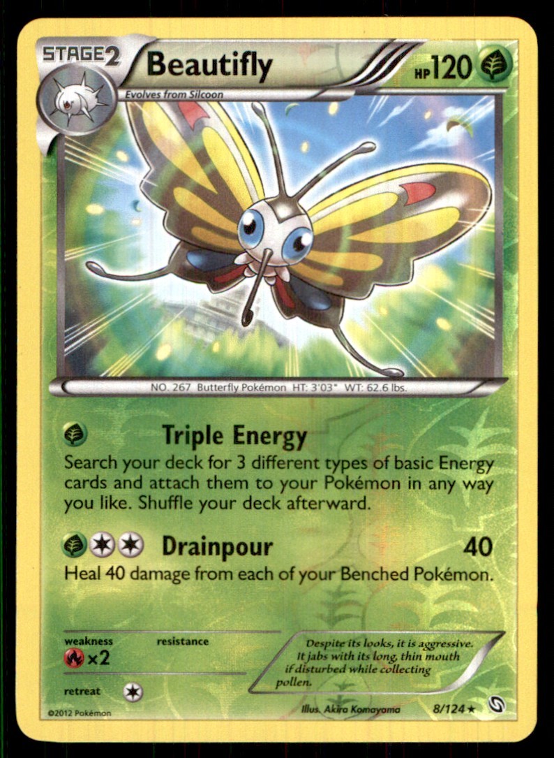 2012 Black & White - Dragons Exalted Reverse Holo Beautifly Stage 2/Rare #8