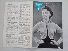Original 1940's Knitting Pattern Ladies Bolero   Bestway 2749    Free P & P