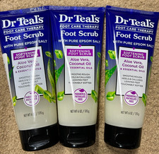 Dr. Teal's Gentle Exfoliant Foot Scrub With Epsom Salt 6 Ounce-3 pack