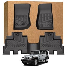 Floor Mats For Jeep Wrangler Jk Unlimited 4 Door 2014-2017 Not For Jl Or 4xe... Floor Mats For Jeep Wrangler Jk Unlimited 4 Door 2014-2017 Not For Jl Or 4xe...