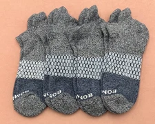 4 pairs BOMBAS Men's Tri-Block Cushion Ankle Socks Classic Size Med Grey